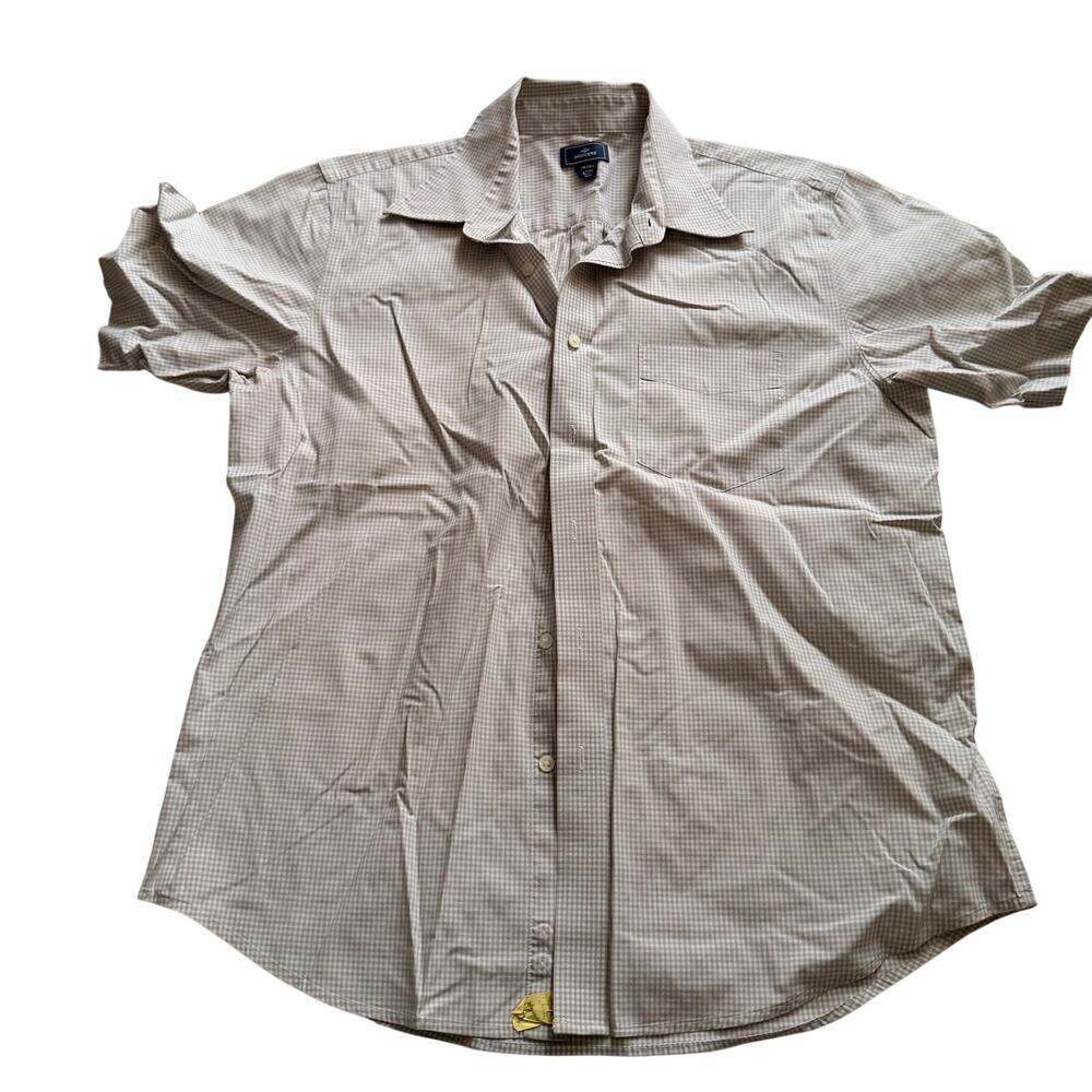 Dockers Essential Cream Plaid Button-Up Shirt - Men's Large